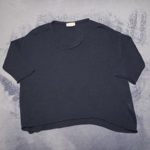 Navy Scoop Neck Knit Sweater